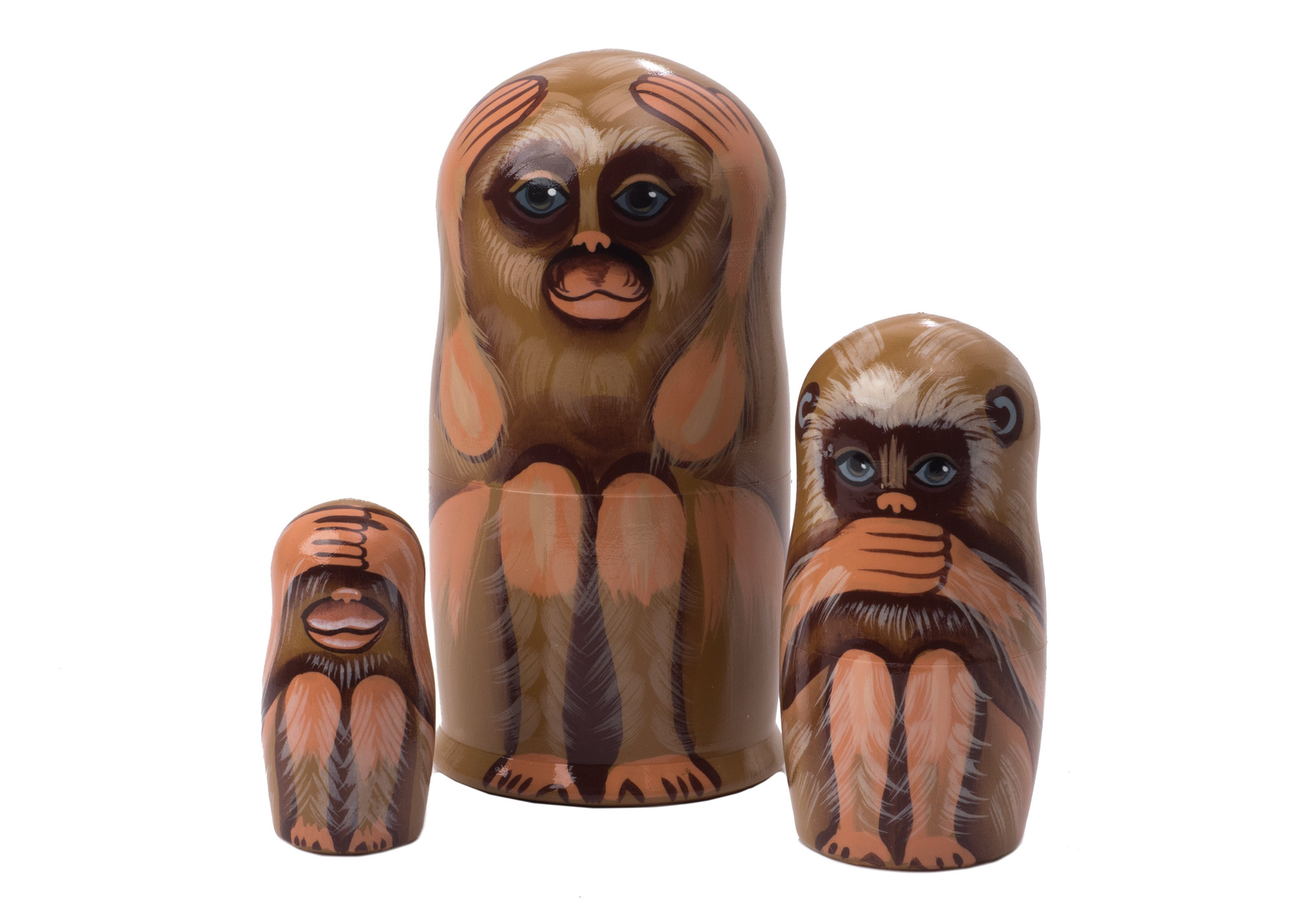 Buy Матрешка «Три обезьяны» 3 места 8 см at GoldenCockerel.com