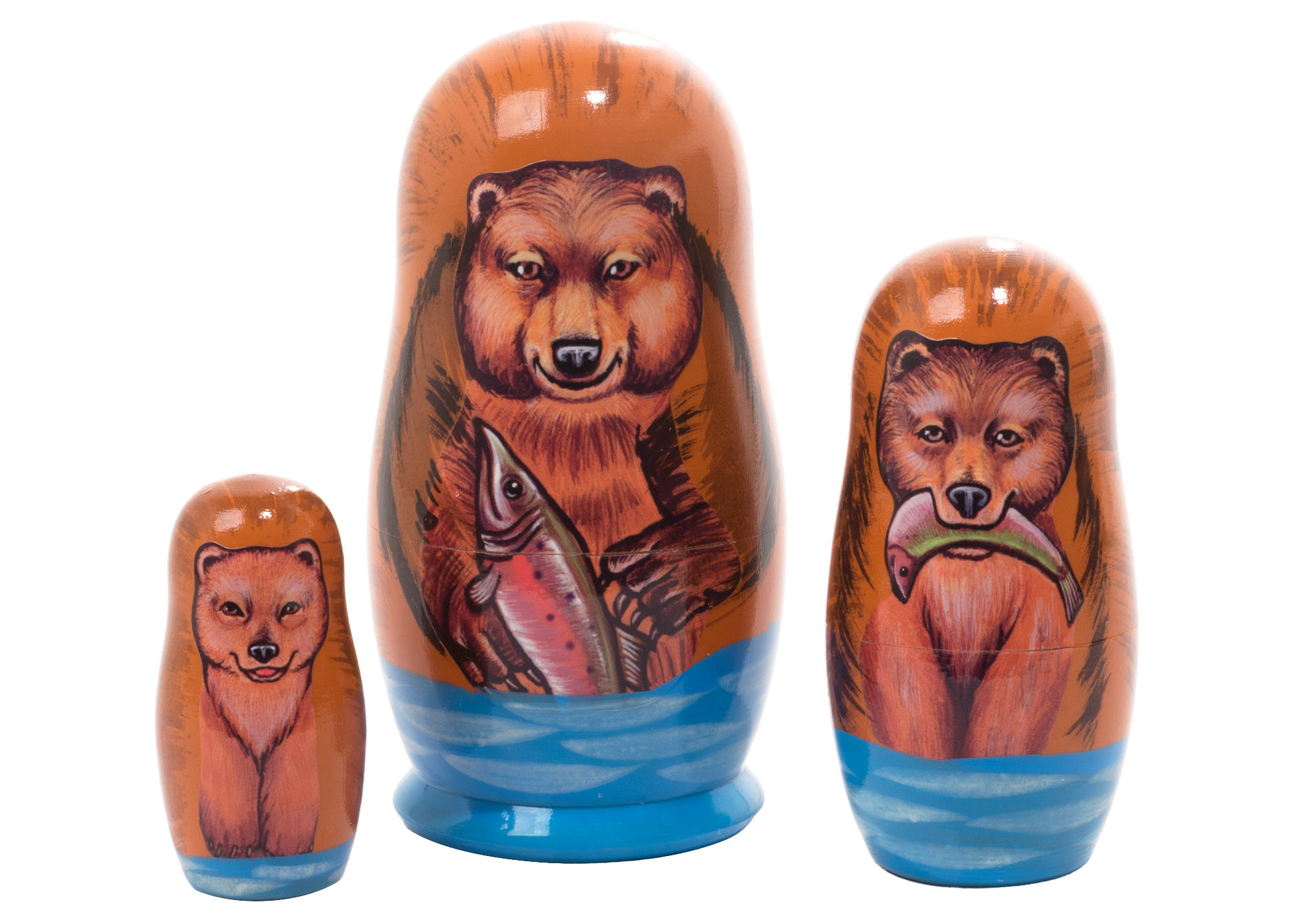 Buy Матрешка «Медведь гризли» 3 места 9 см at GoldenCockerel.com