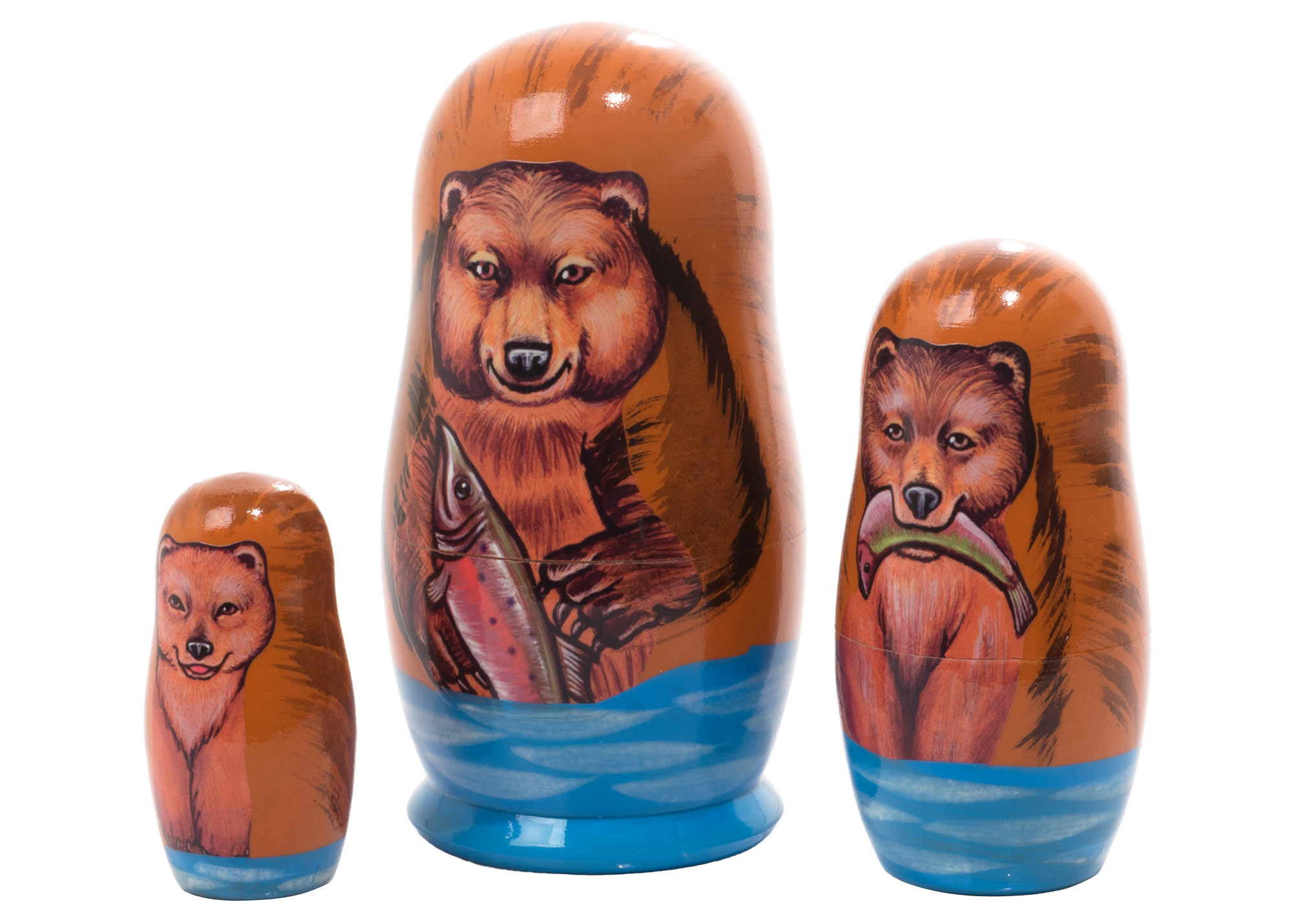 Buy Матрешка «Медведь гризли» 3 места 9 см at GoldenCockerel.com