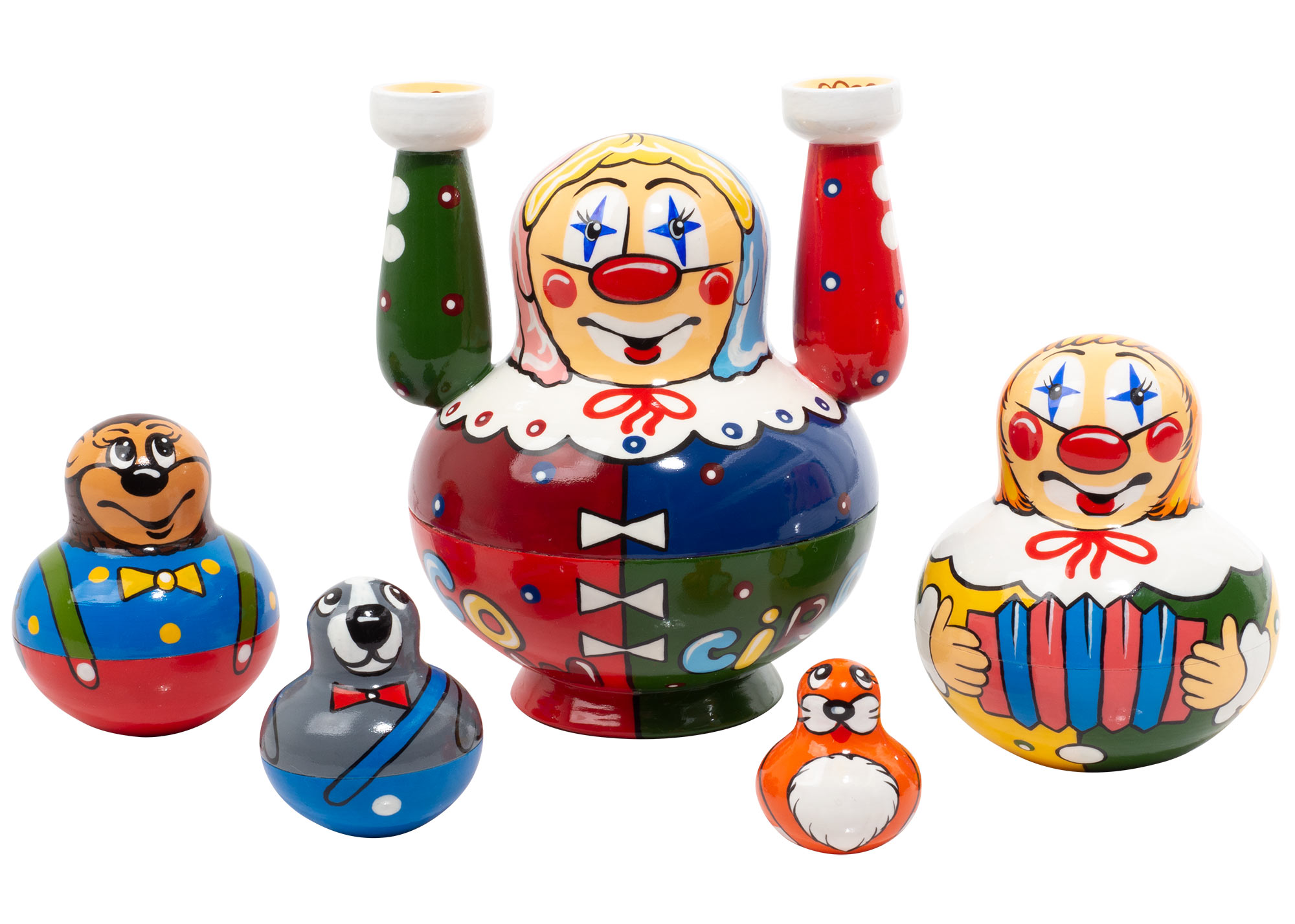 Buy Moscow Circus Clown Nesting Doll 5pc./5"  at GoldenCockerel.com