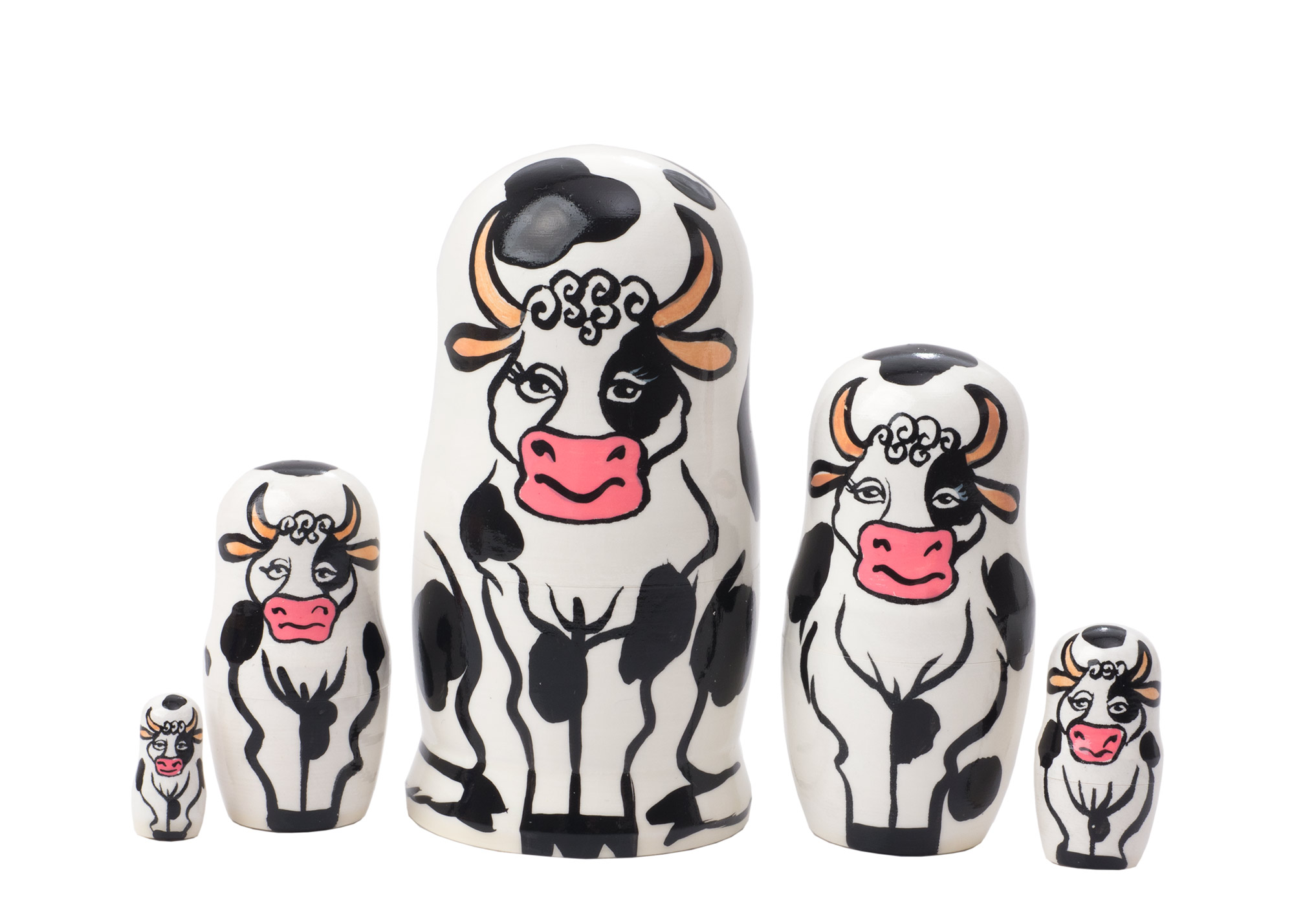 Buy Holstein Cow Nesting Doll 5pc./4"  at GoldenCockerel.com