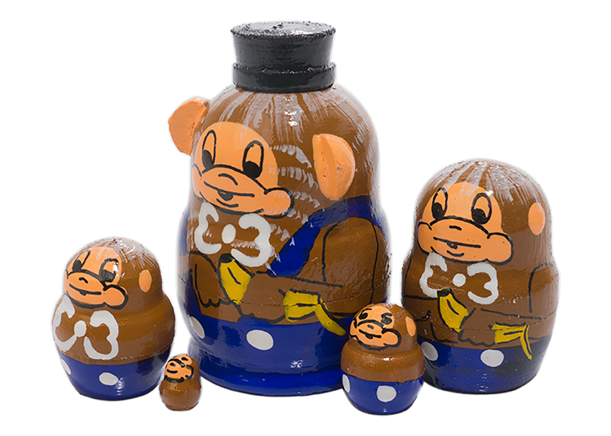 Buy Mini Nesting Doll: Monkeys  5pc./1" at GoldenCockerel.com