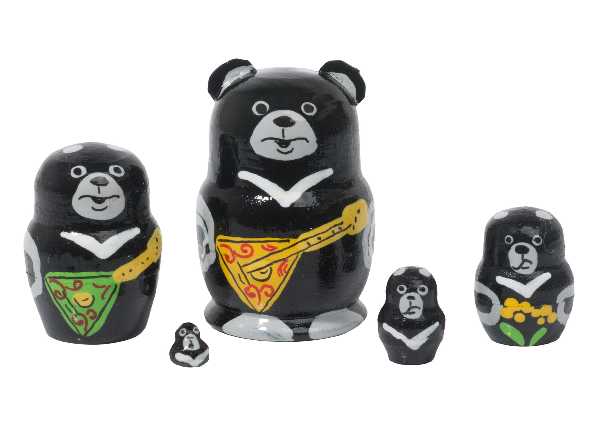 Buy Mini Black Bear w/ Balalaika 5pc./1" at GoldenCockerel.com