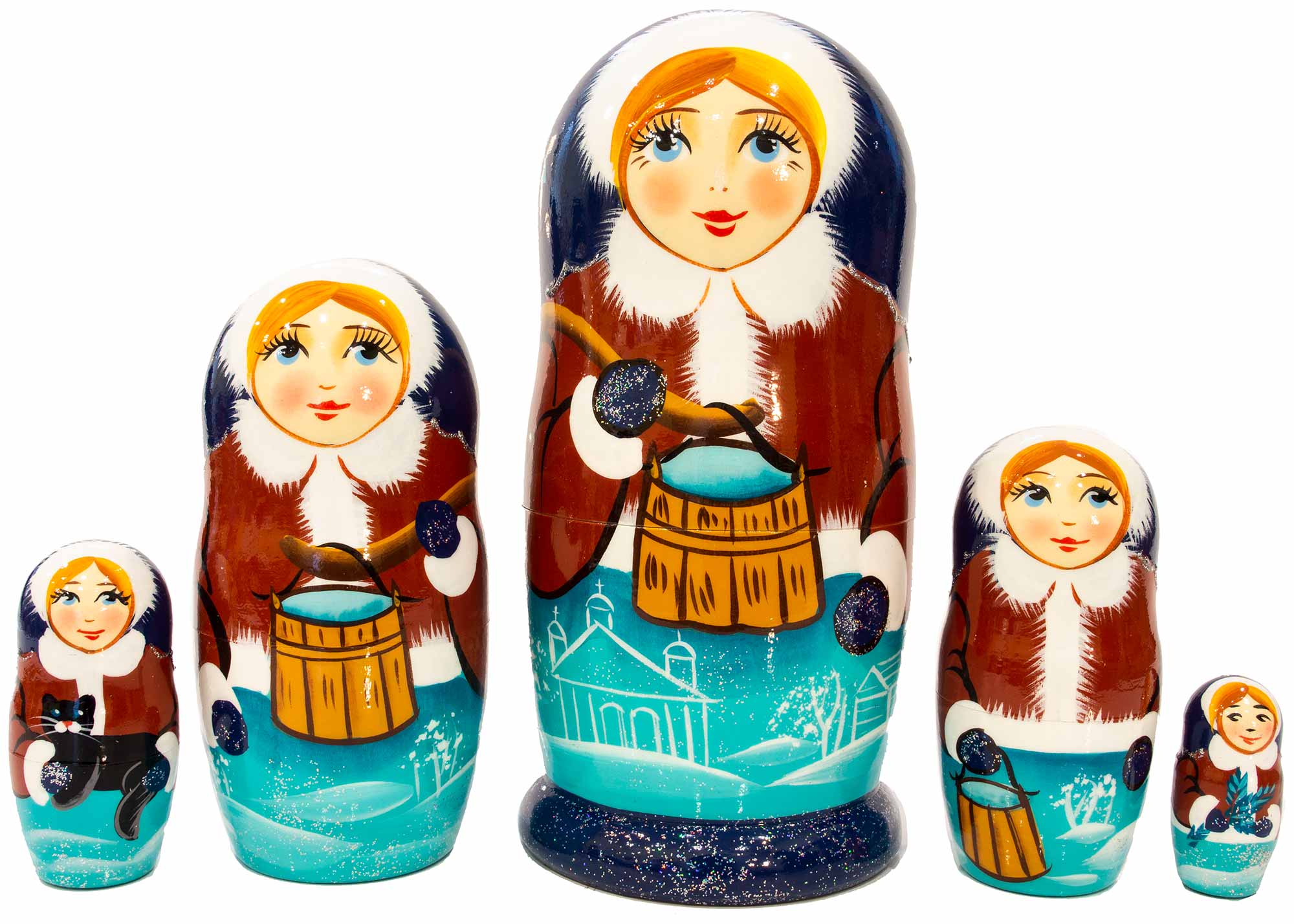 Buy Water Carrier Classical Nesting Doll 5pc./6" at GoldenCockerel.com