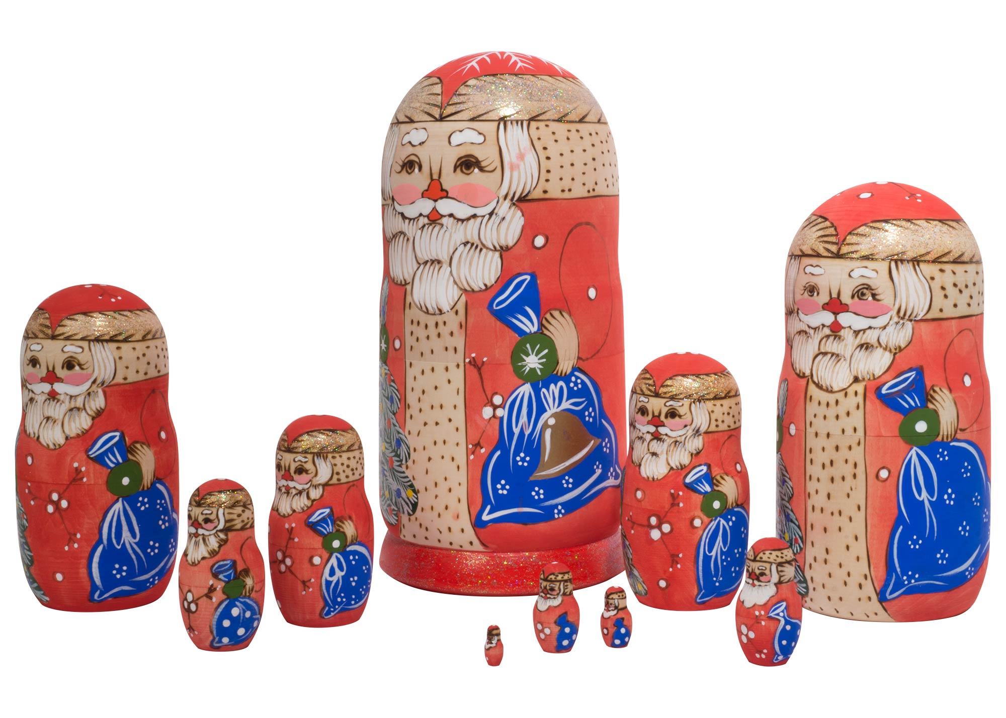 Buy Матрешка "Дед Мороз" с выжиганием 10 мест 25 см at GoldenCockerel.com
