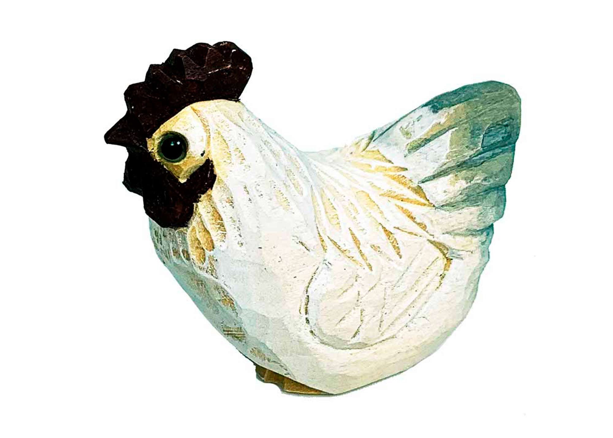 Buy Carved Chicken Hen Figurine at GoldenCockerel.com