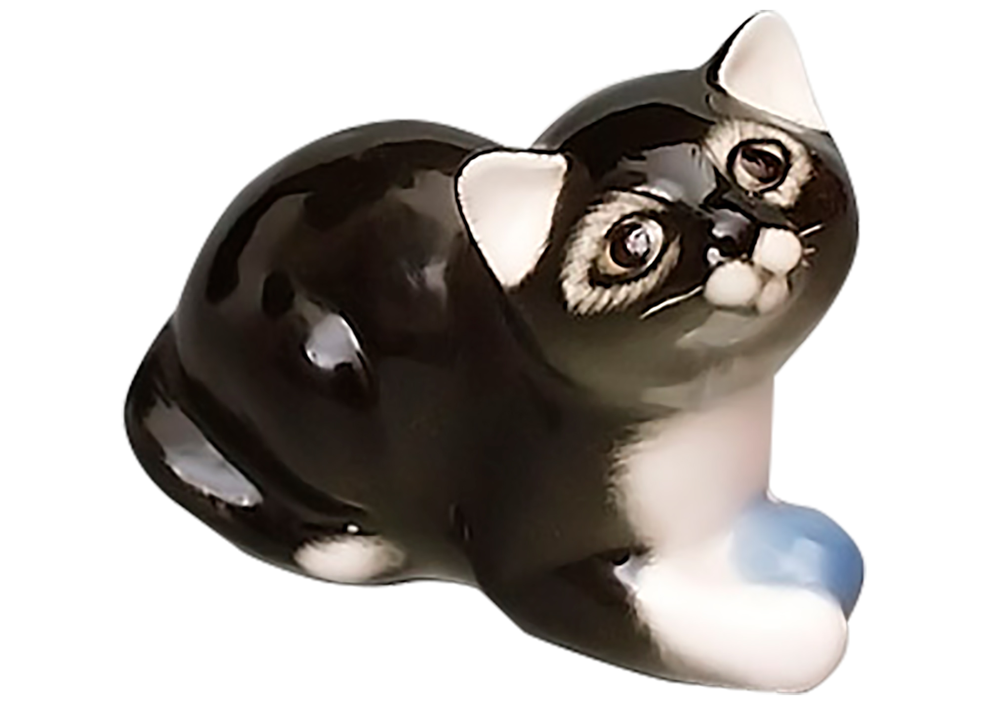 Buy Dark Kitten with a Ball Figurine at GoldenCockerel.com