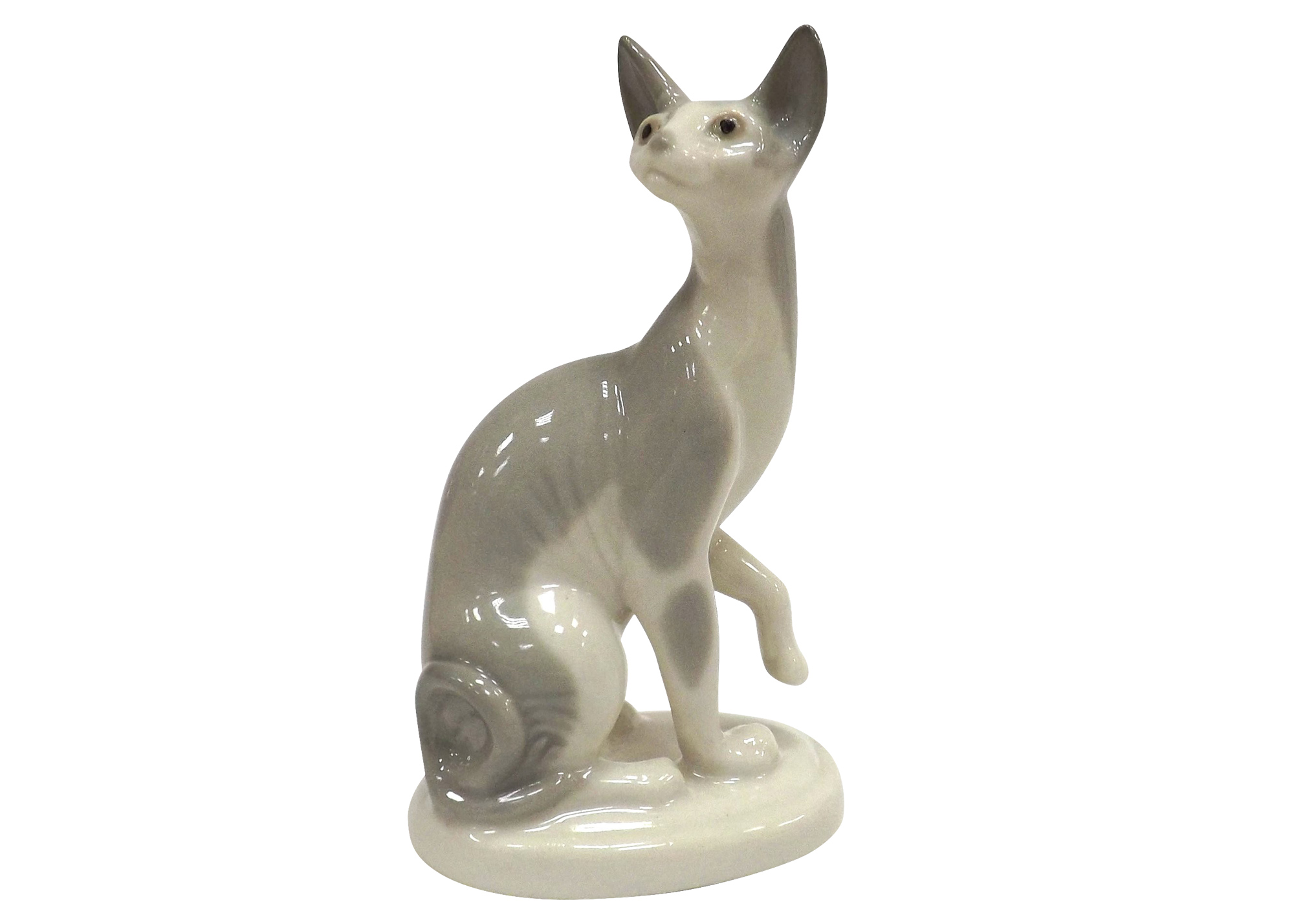 Buy Grey Sphynx Cat Porcelain Figurine 3.6" at GoldenCockerel.com