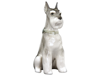 Buy Sitting Miniature Schnauzer 'Nora' Porcelain Dog Figurine 3.5" at GoldenCockerel.com