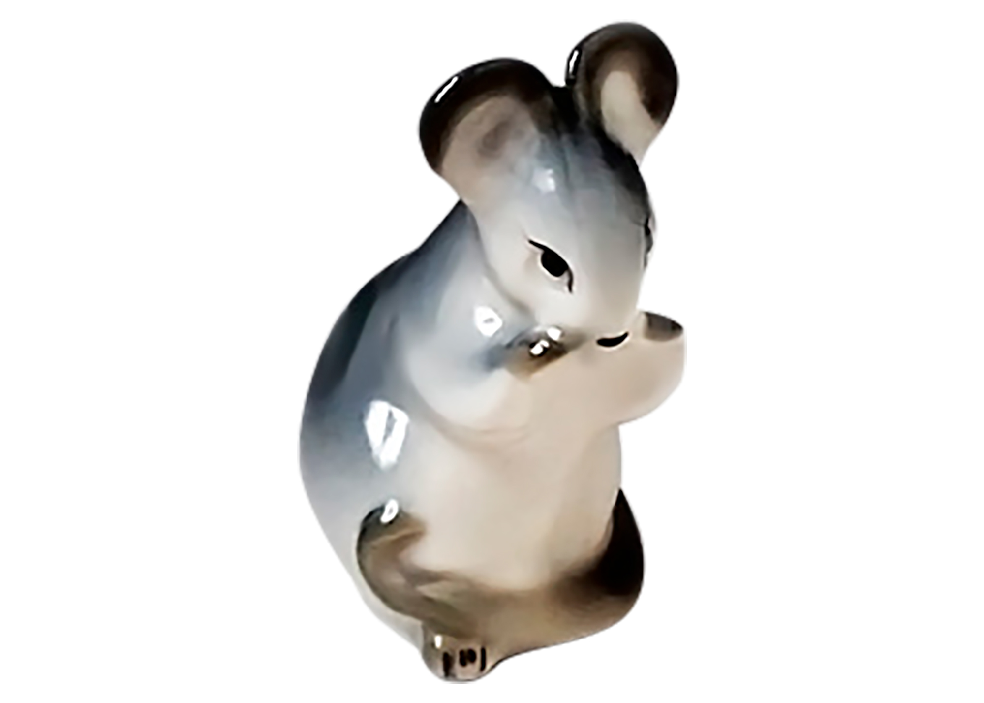 Buy Gray Mouse Eating Figurine at GoldenCockerel.com