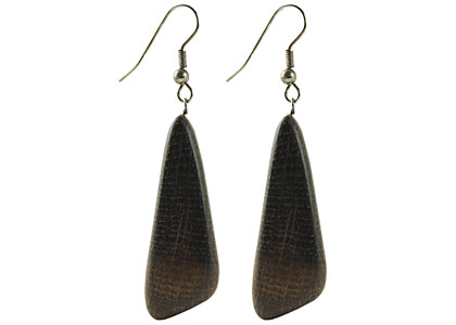 Buy Dark Asymmetrical Wooden Earrings at GoldenCockerel.com