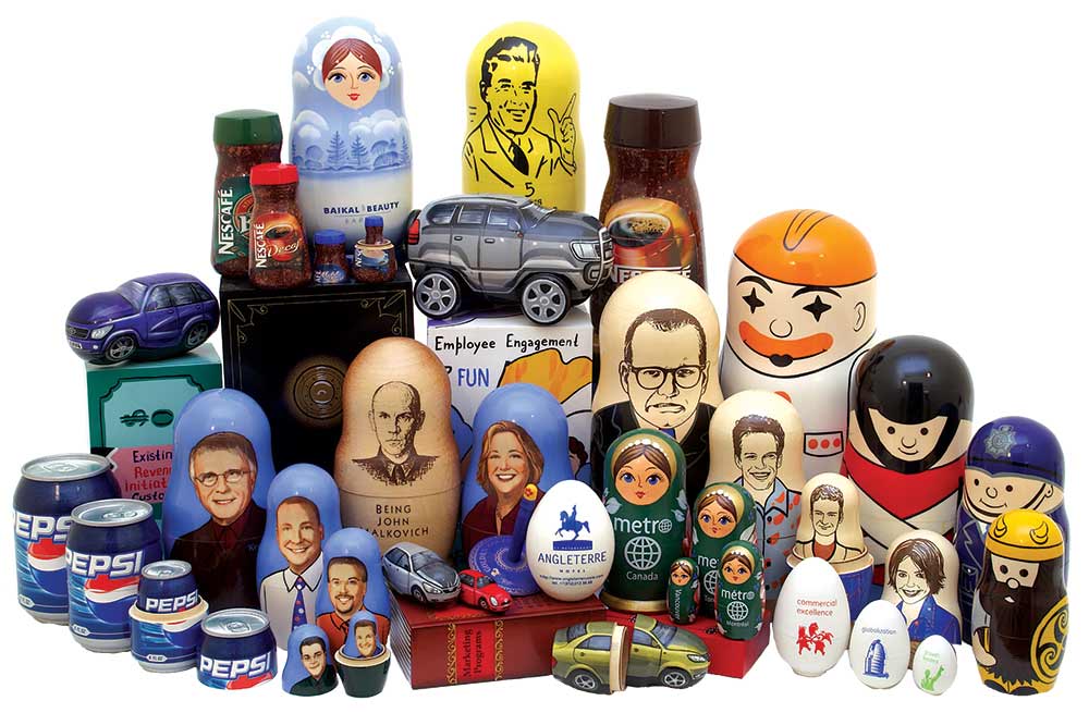 We make custom and promotional nesting dolls