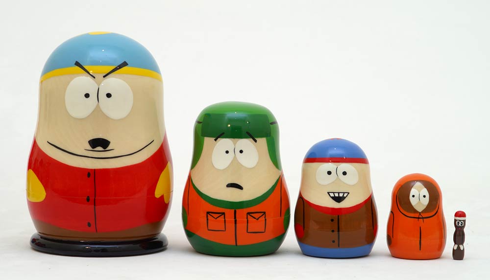 Russian Handpainted Nesting Doll SOUTH PARK 5pc Kenny 