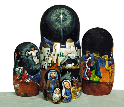 nativity stacking dolls