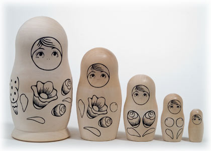 Buy DIY Nesting Doll Kit Volga Maiden 5pc./6" at GoldenCockerel.com