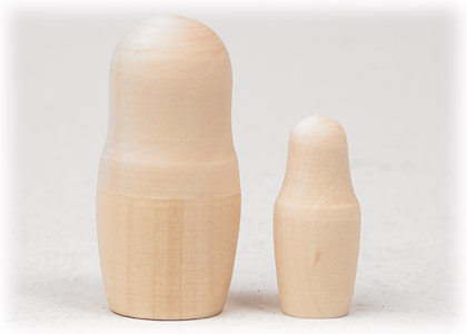 Buy Unpainted Blank Nesting Doll 2pc./3"  at GoldenCockerel.com