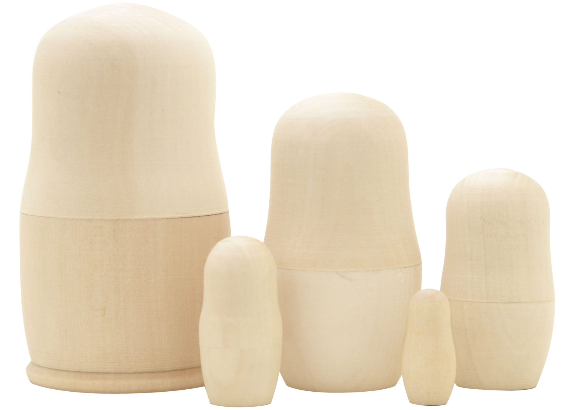 Buy Unpainted Blank Nesting Doll 5pc./4" at GoldenCockerel.com