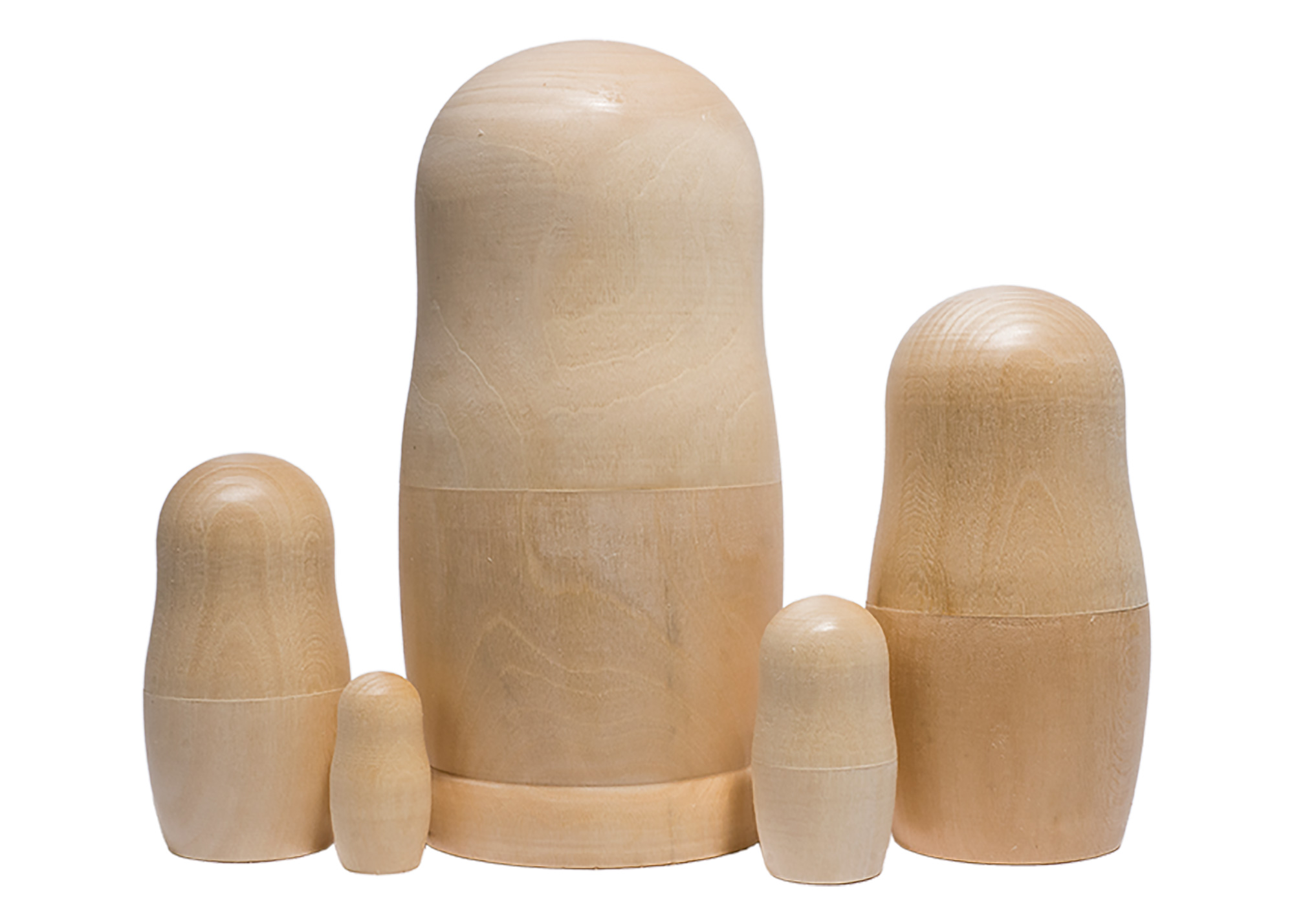 Buy Unpainted Blank Nesting Doll 5pc./5" at GoldenCockerel.com