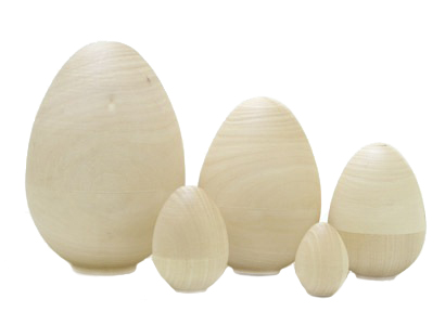 Buy Unpainted Blank Nesting Egg 5pc./4.5" at GoldenCockerel.com