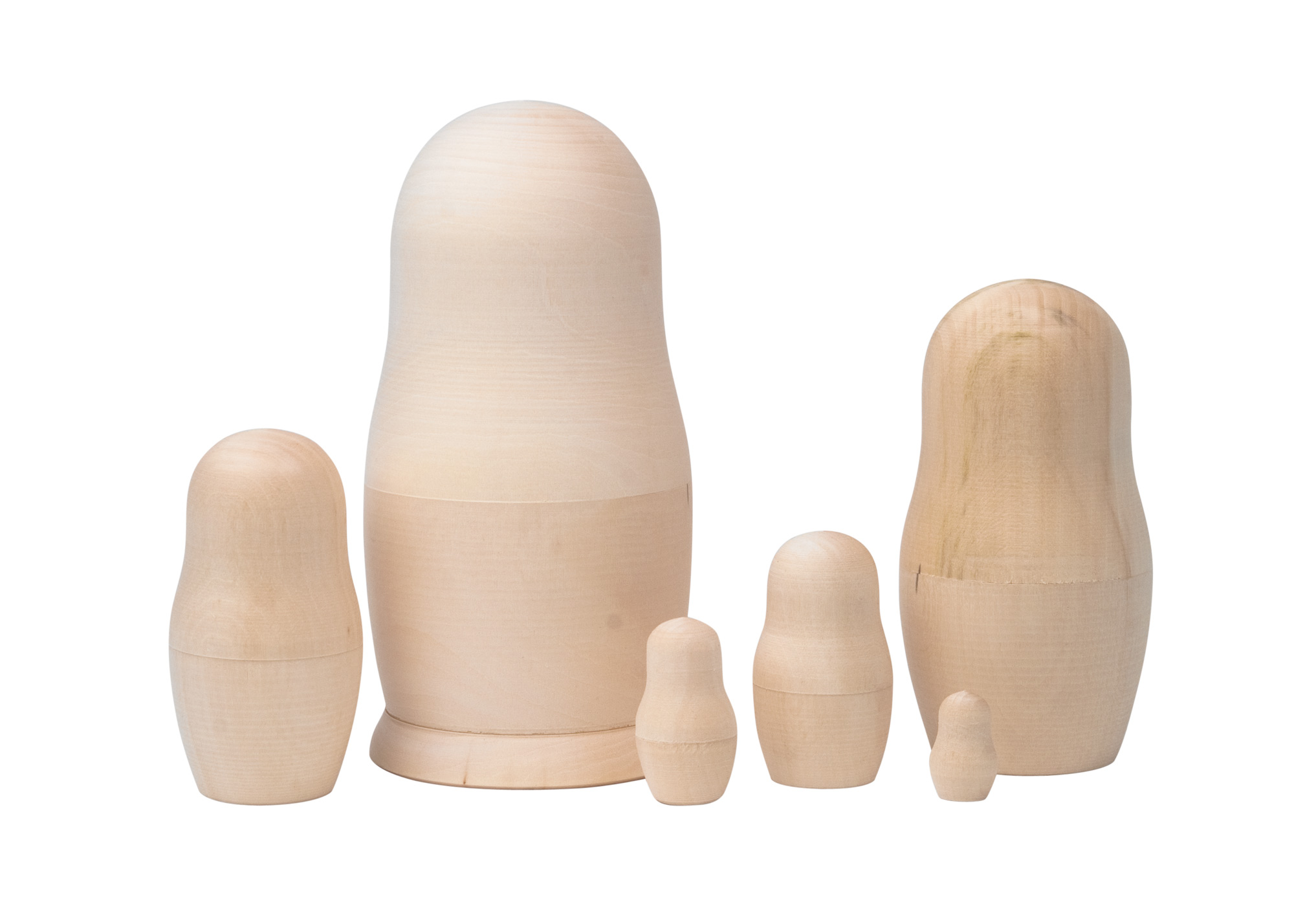 Buy Unpainted Blank Nesting Doll 6pc./5"  at GoldenCockerel.com