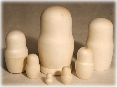 Buy Unpainted Blank Nesting Doll 7pc./8" at GoldenCockerel.com