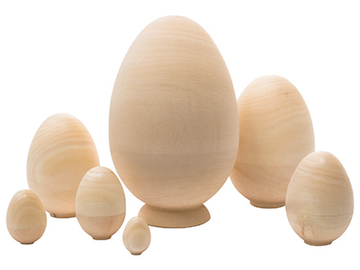 Hollow Wooden Easter Egg (Set of 2) - Woodlark Shop