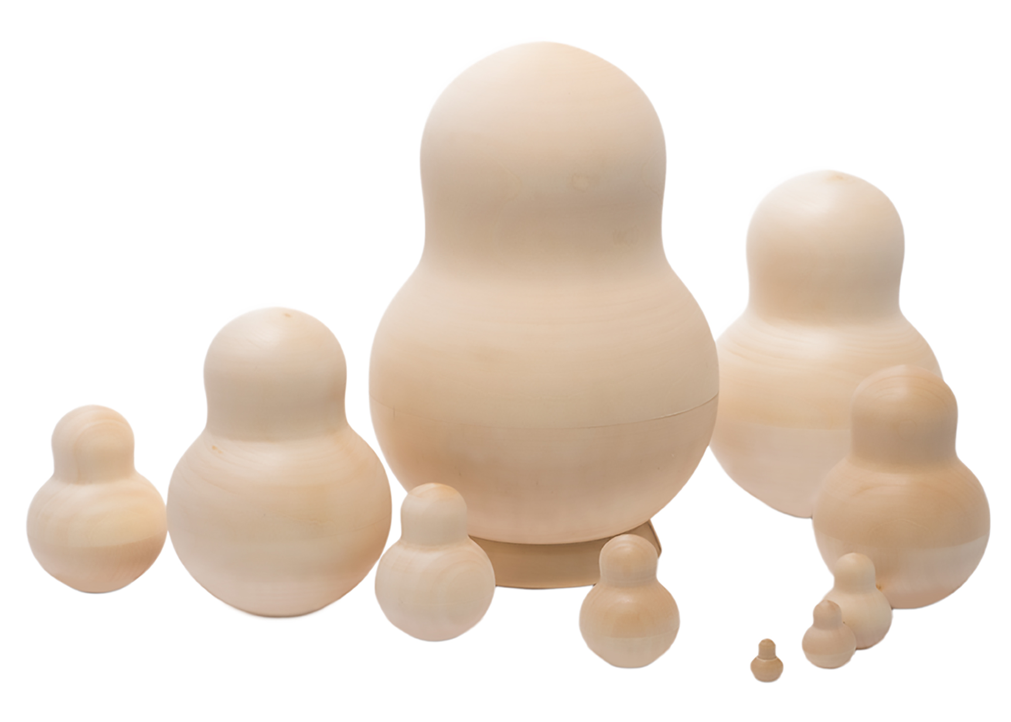 Buy Blank Unpainted Nesting Doll 10pc./4" at GoldenCockerel.com