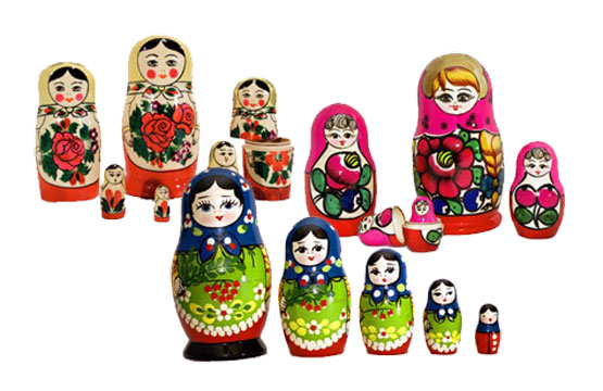 Buy Set of 3 Area Nesting Dolls at GoldenCockerel.com