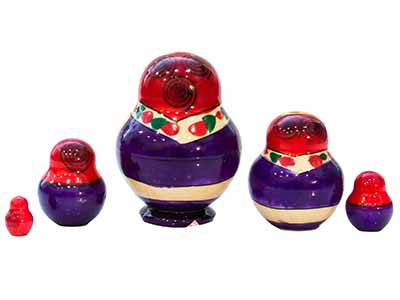 Buy Semenov 5pc./3" Potbellied Nesting Doll at GoldenCockerel.com