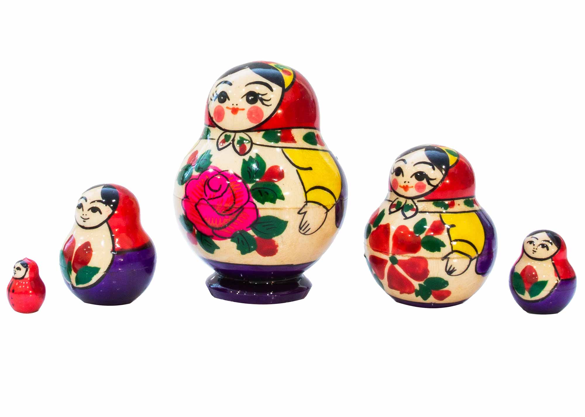 Buy Semenov 5pc./3" Potbellied Nesting Doll at GoldenCockerel.com