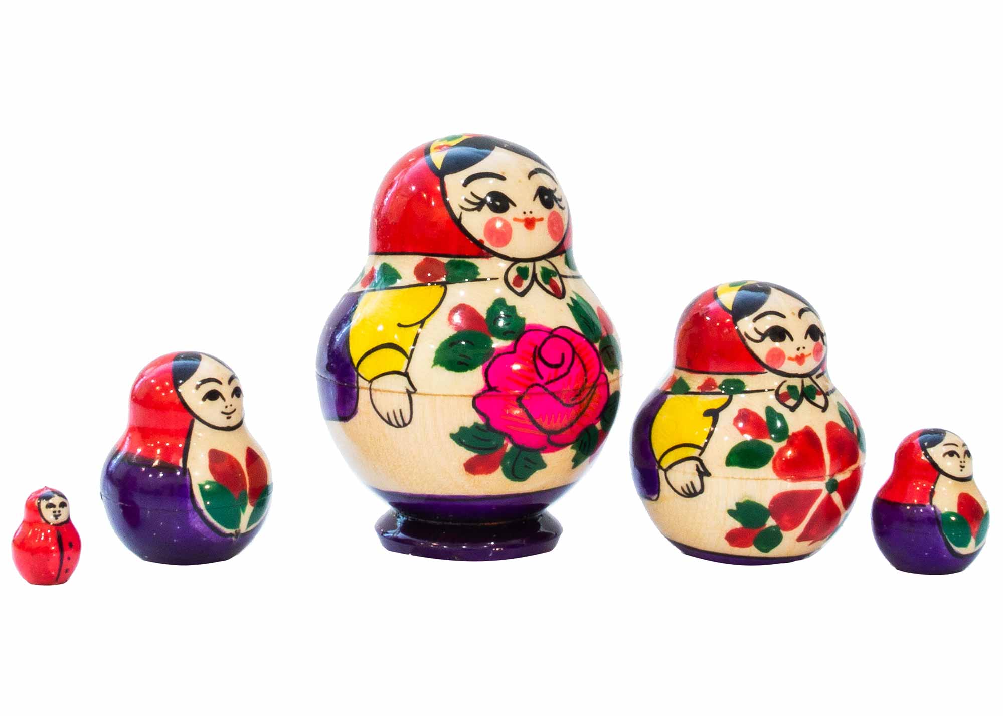 Buy Semenov 5pc./3" Potbellied Nesting Doll at GoldenCockerel.com