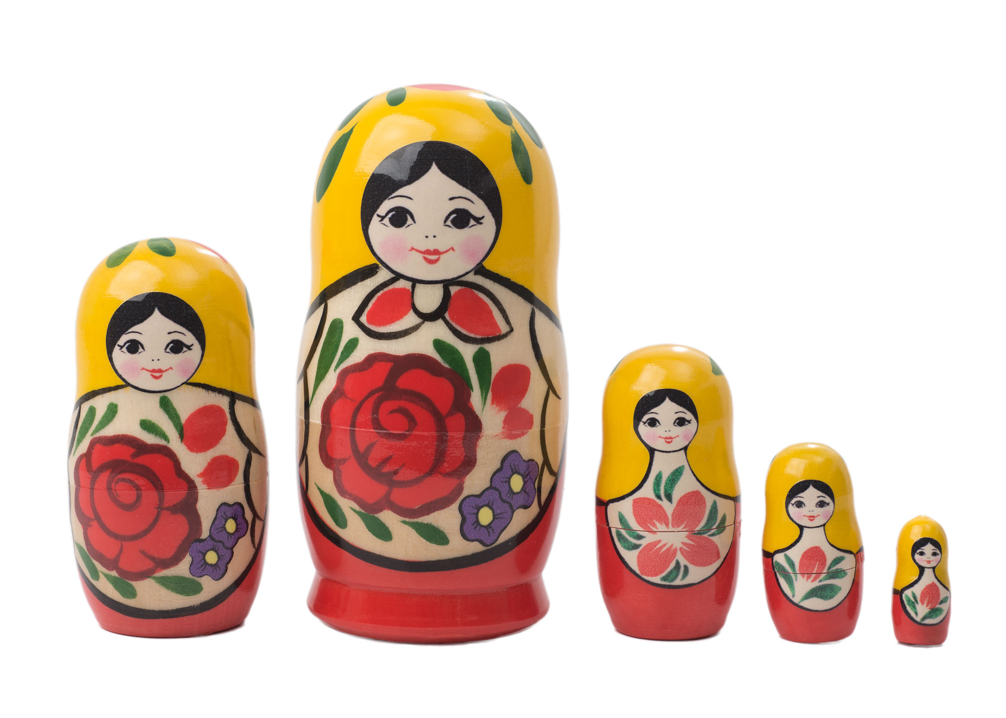 Buy Traditional Nesting Doll w/ Rose 5pc./4" at GoldenCockerel.com