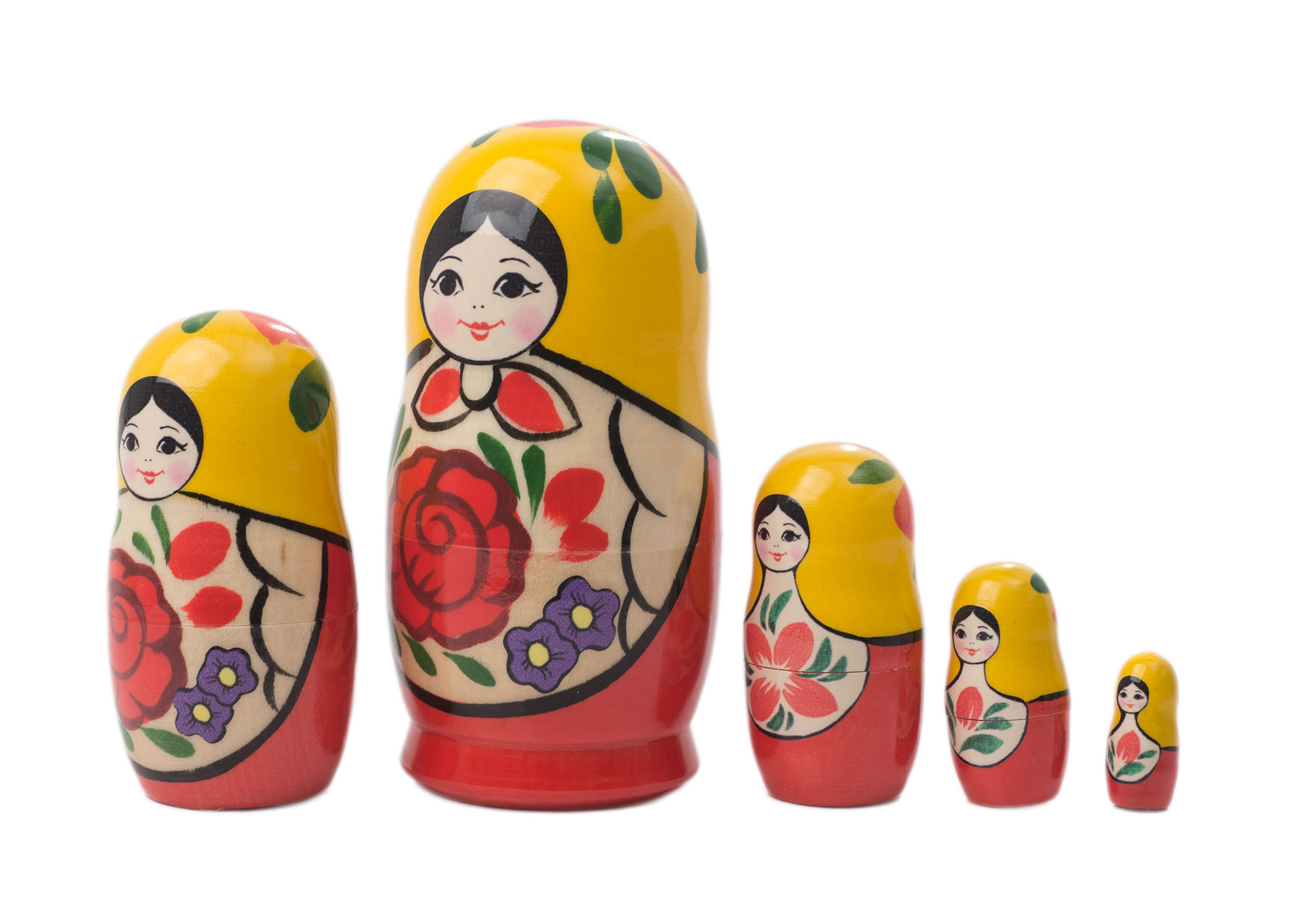 Buy Traditional Nesting Doll w/ Rose 5pc./4" at GoldenCockerel.com