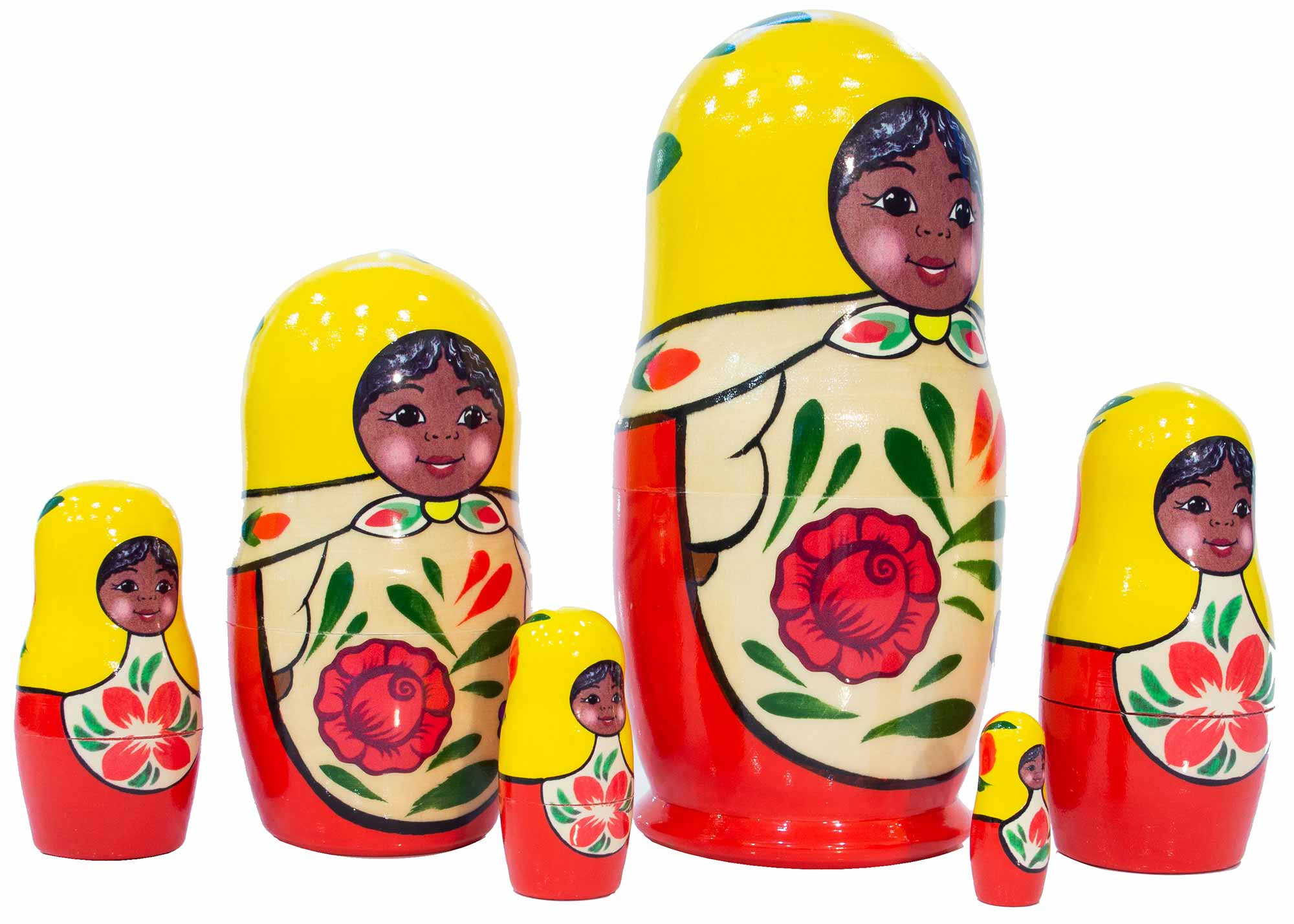 Buy Dark Skinned Littlest Matryoshka Doll 6pc./5" at GoldenCockerel.com