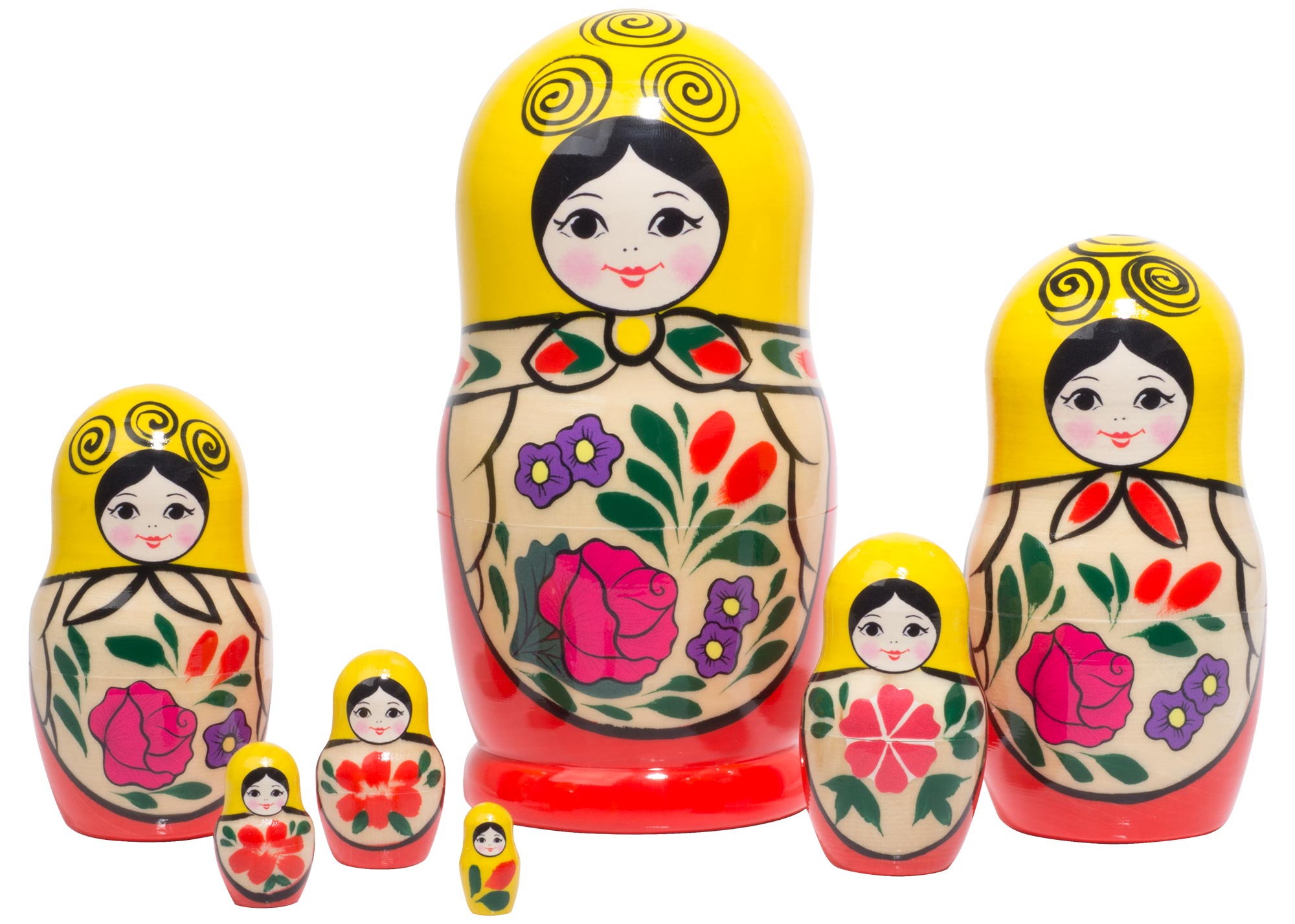 Buy Traditional Nesting Doll  w/ Rose 7pc./6" at GoldenCockerel.com