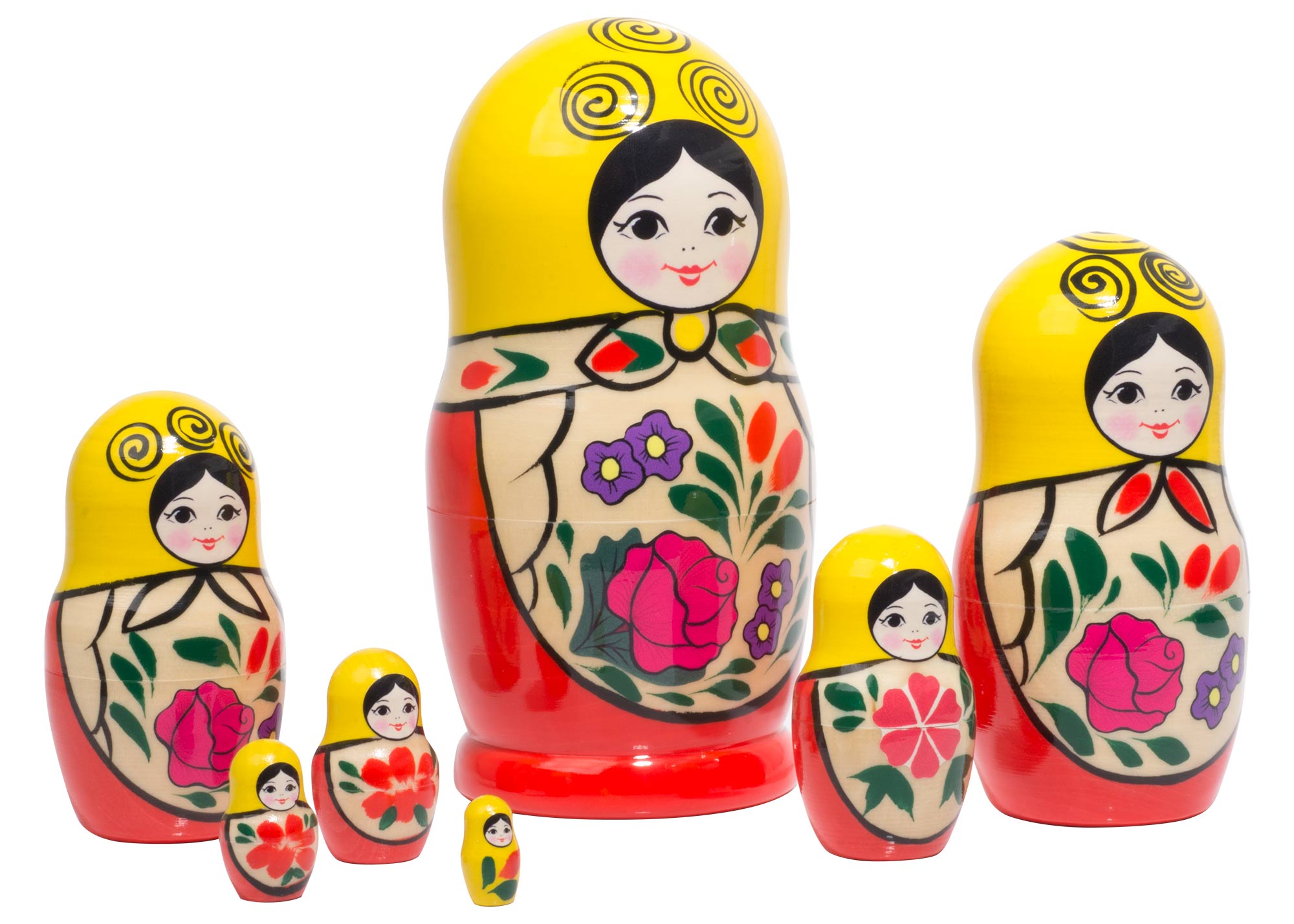 Buy Traditional Nesting Doll  w/ Rose 7pc./6" at GoldenCockerel.com