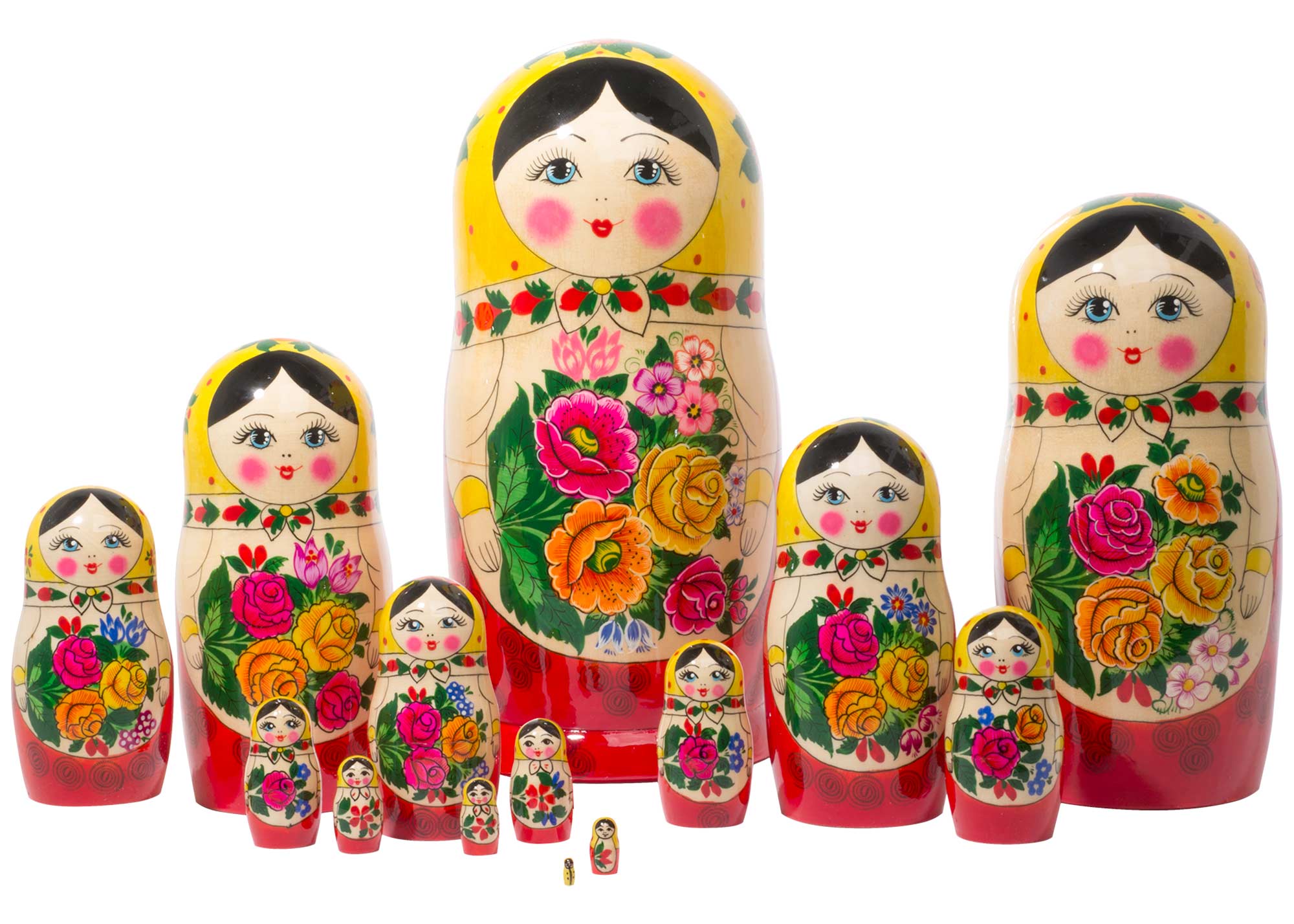 Russian Semenov Nesting dolls Matryoshka set 7 pcs. Hand painted #4-2 h=7" 