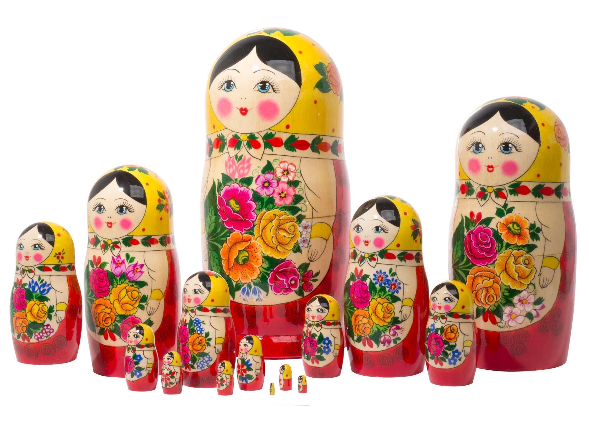 Russian Semenov Nesting dolls Matryoshka set 8 pcs. h=8.8" Hand painted #5 