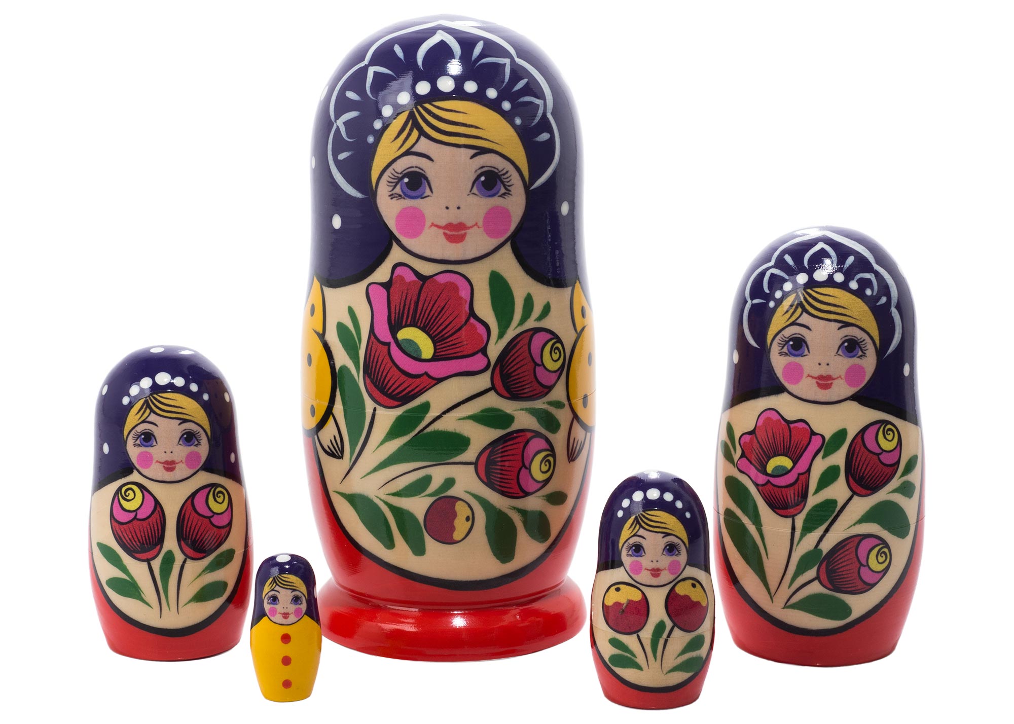 Buy Volga Maiden Nesting Doll 5pc./6" at GoldenCockerel.com