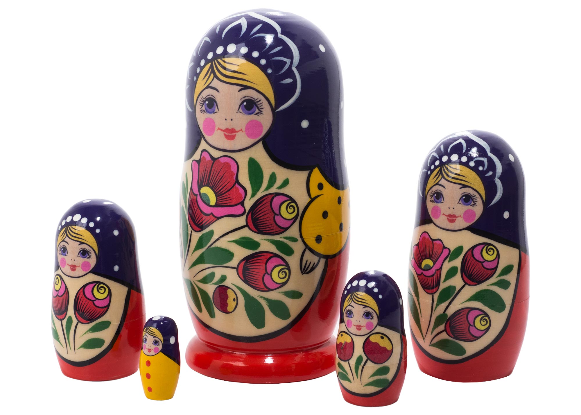 Buy Volga Maiden Nesting Doll 5pc./6" at GoldenCockerel.com