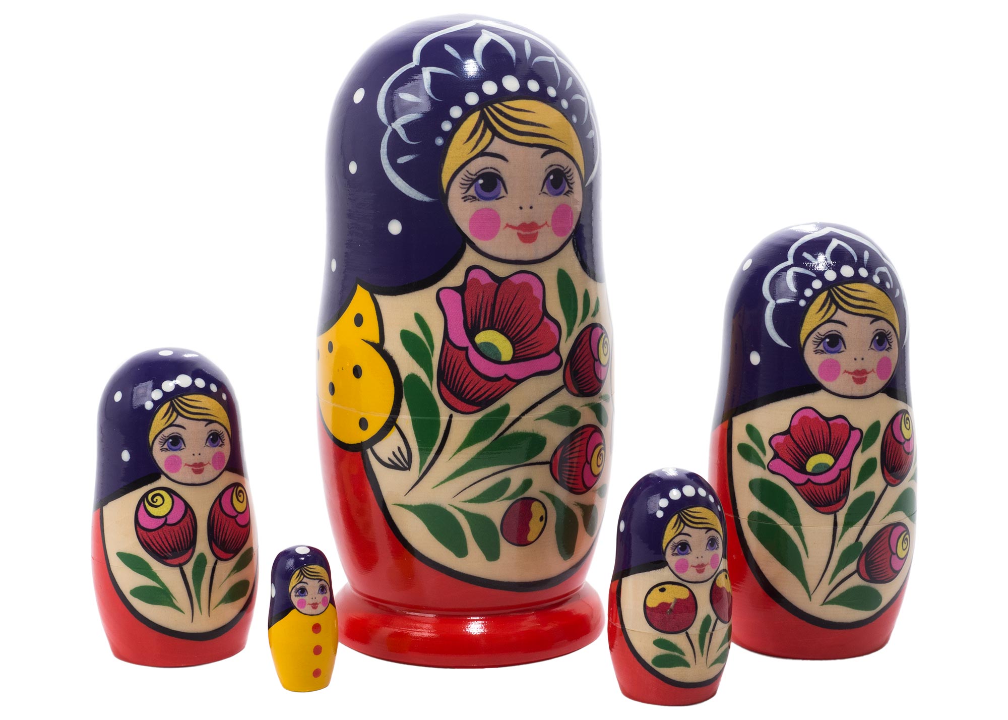 Buy Volga Maiden Nesting Doll 5pc./6" at GoldenCockerel.com