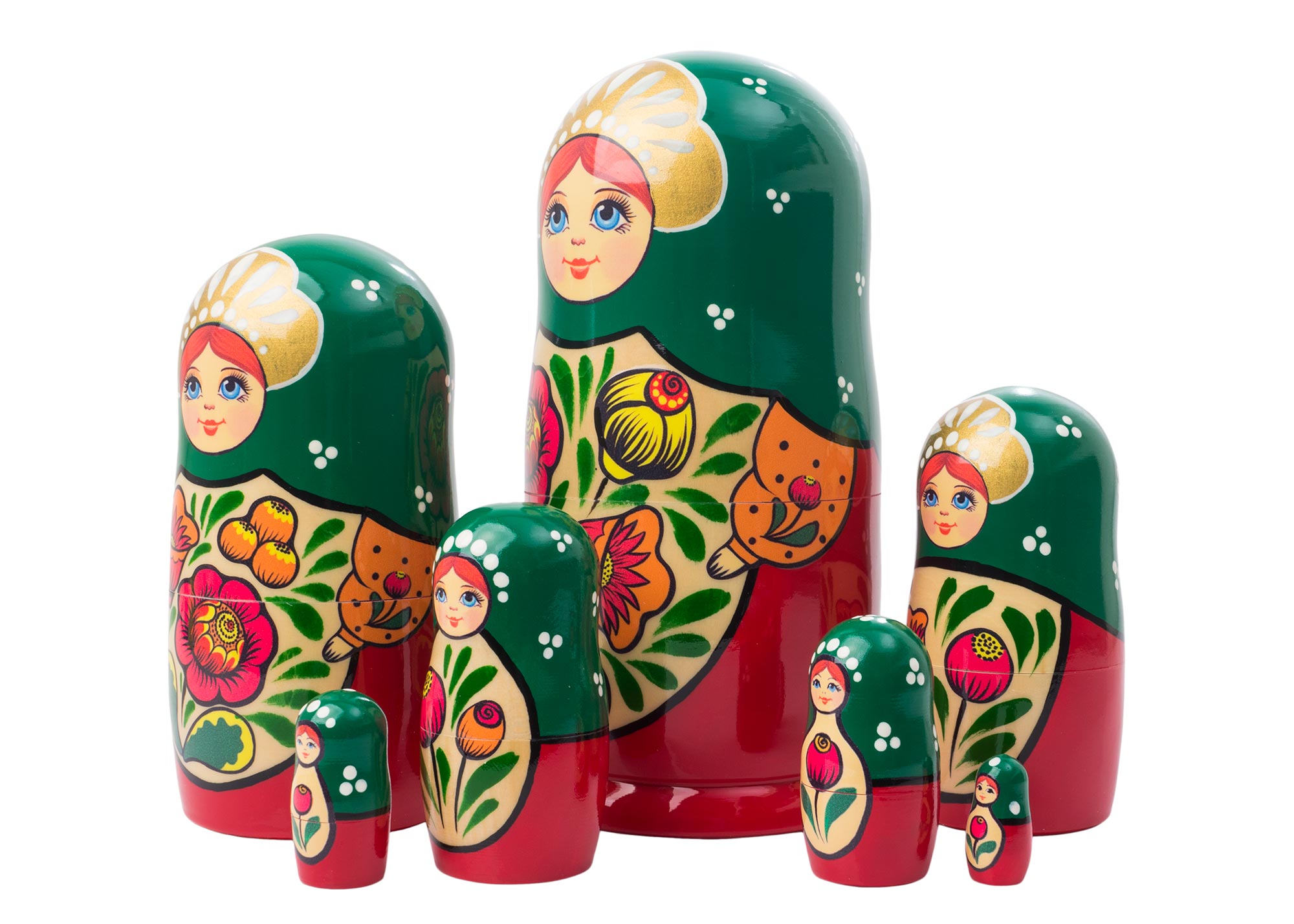 Buy Volga Maiden Nesting Doll 7pc./8" at GoldenCockerel.com