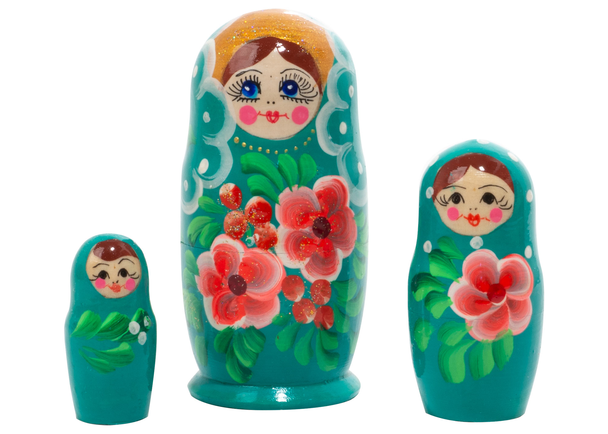 Buy Classic Floral Nesting Doll 3pc./3" at GoldenCockerel.com