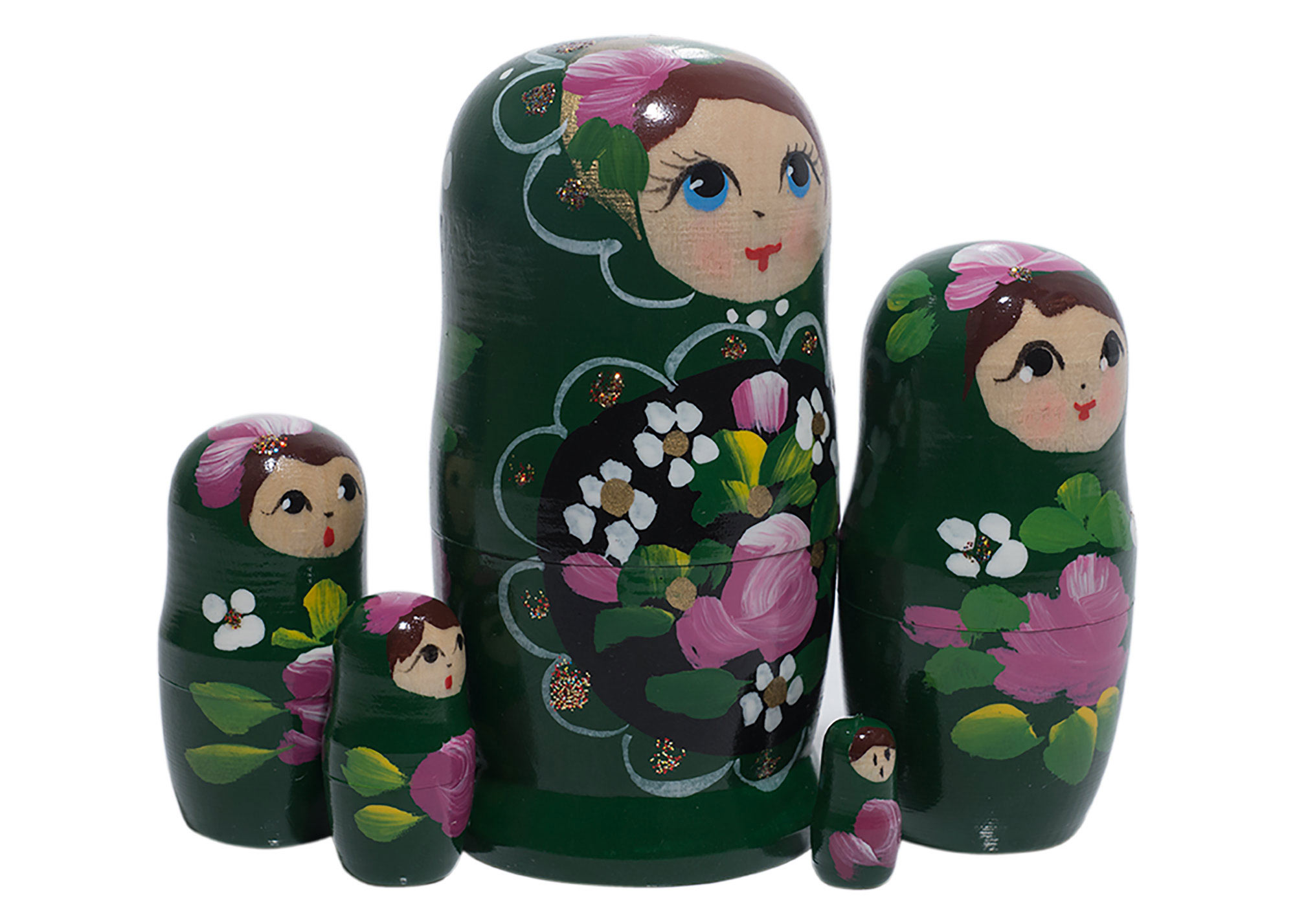 Buy Green Art Nesting Doll 5pc./4" at GoldenCockerel.com