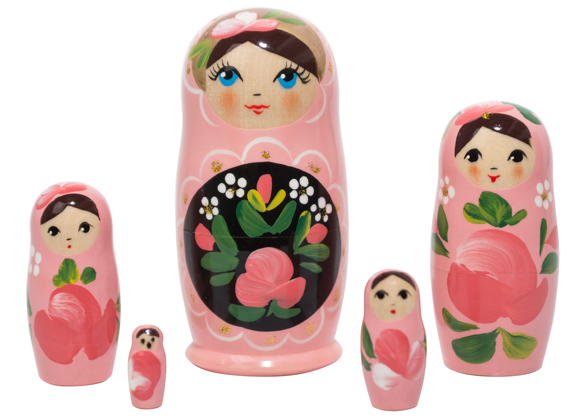 Buy Pink Art Matryoshka Doll 5pc./4" at GoldenCockerel.com
