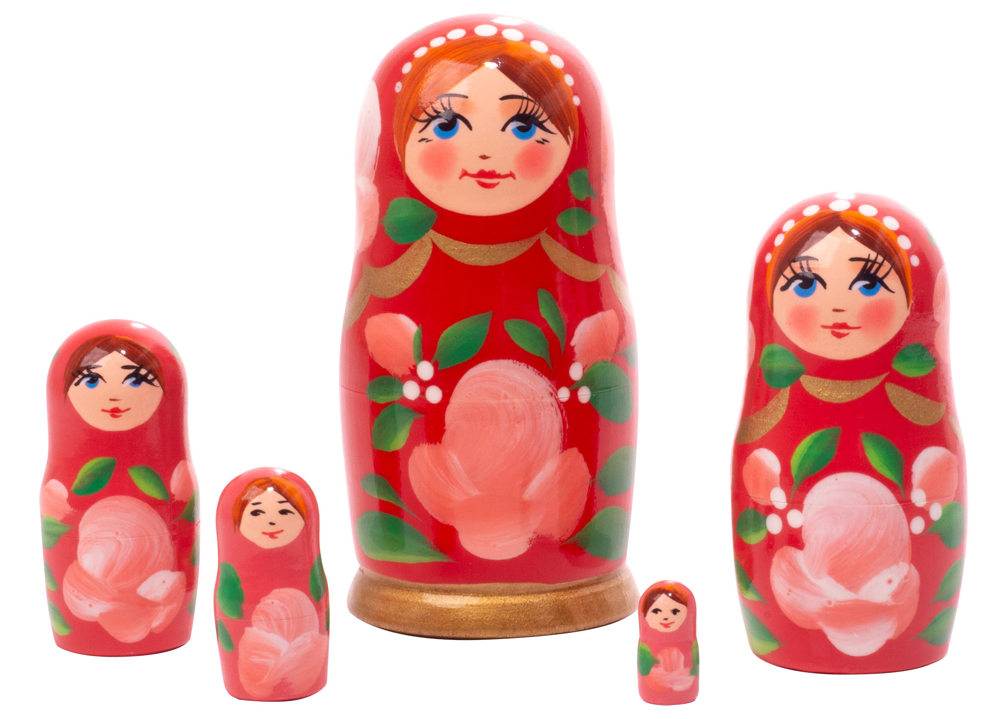 Buy Red Gradient Nesting Doll 5pc./4" – Russian Doll Inside A Doll at GoldenCockerel.com