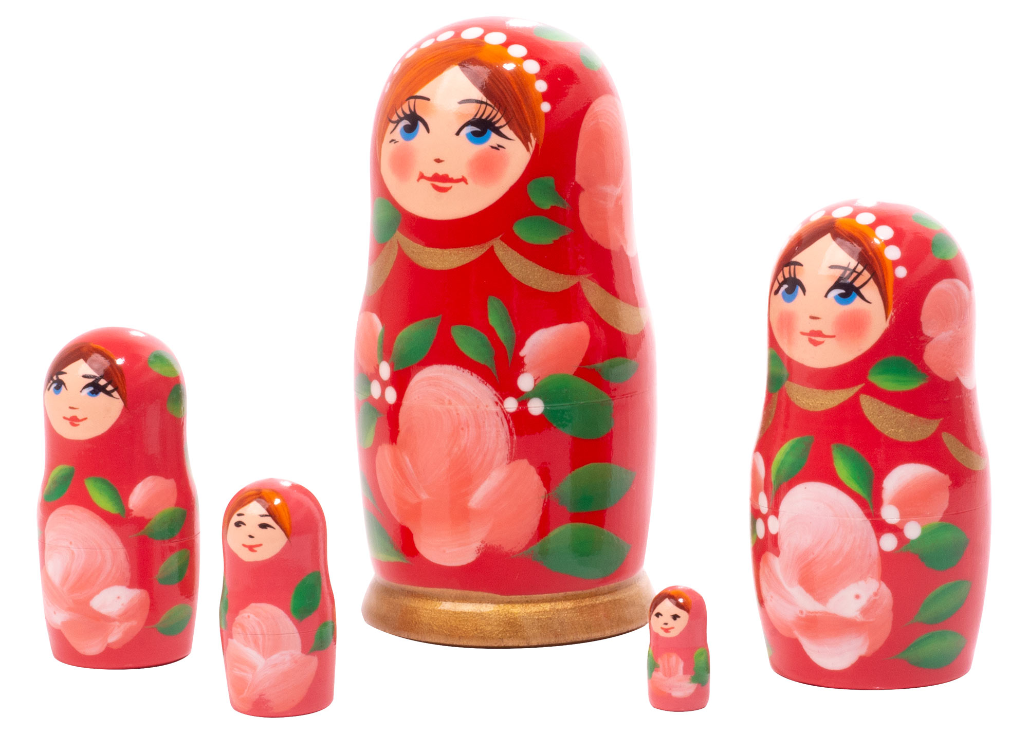 Buy Red Gradient Nesting Doll 5pc./4" – Russian Doll Inside A Doll at GoldenCockerel.com