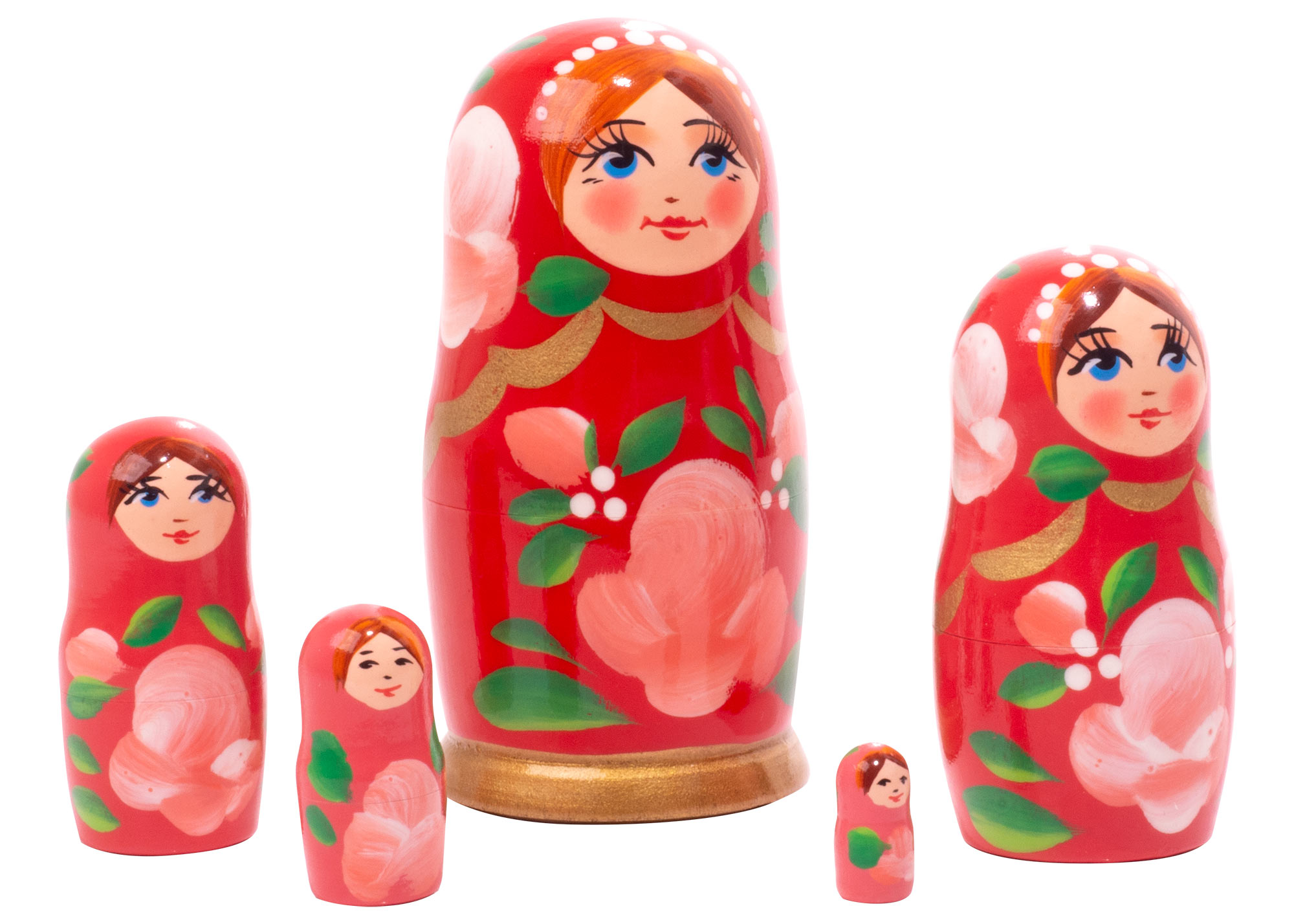 Buy Red Gradient Nesting Doll 5pc./4" – Russian Doll Inside A Doll at GoldenCockerel.com