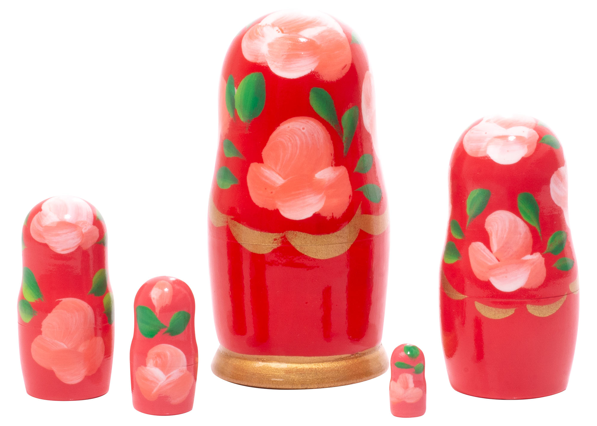 Buy Red Gradient Nesting Doll 5pc./4" – Russian Doll Inside A Doll at GoldenCockerel.com