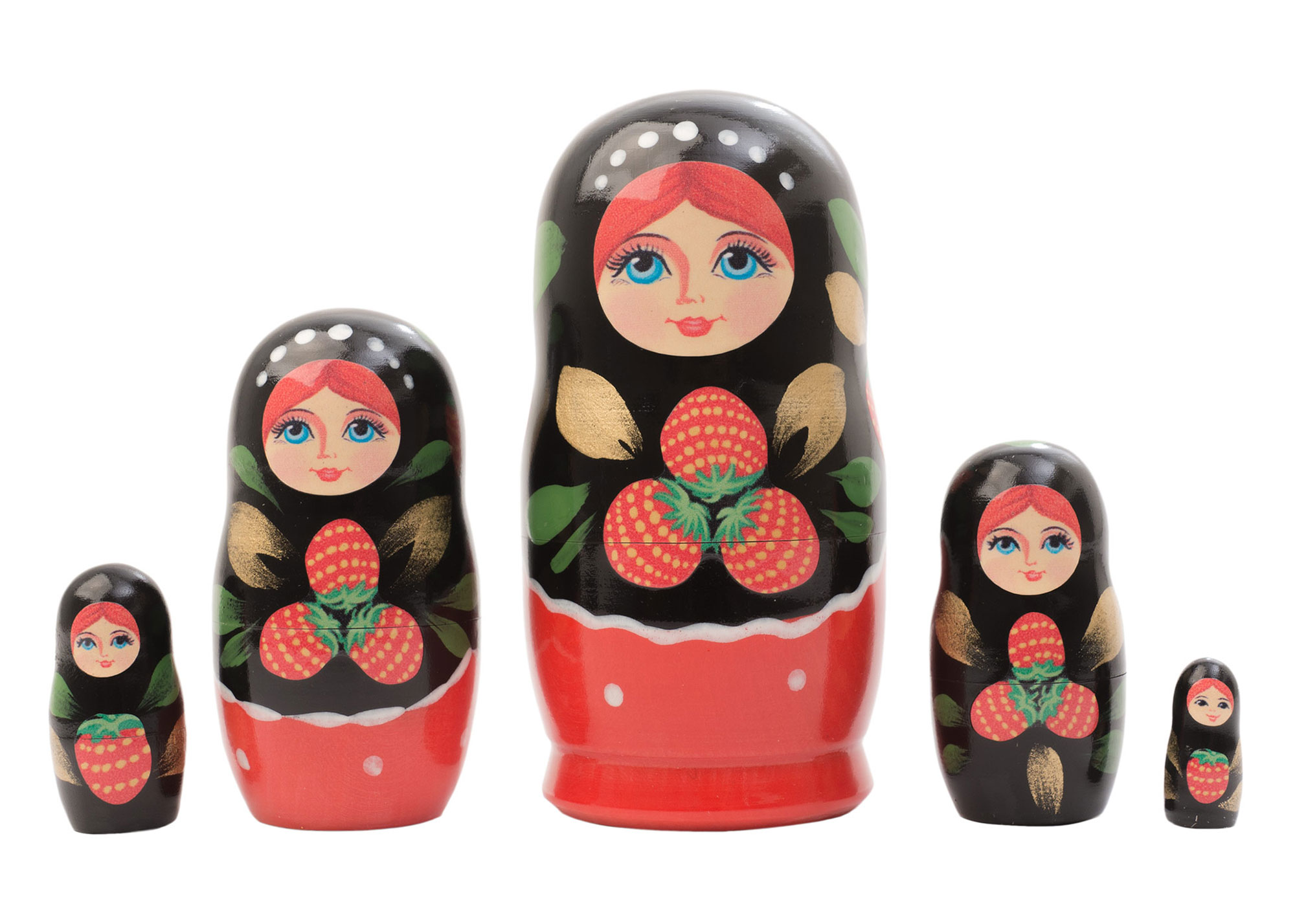 Buy Khokhloma Art Nesting Doll 5pc./4" at GoldenCockerel.com